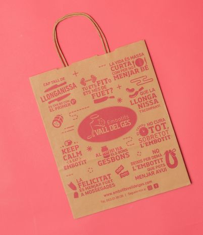 Bolsas de papel impresas con logo en flexografía