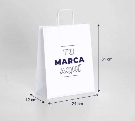 Bolsas papel blanco baratas 24x31x12