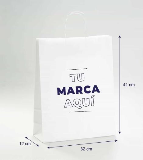 Bolsas papel blanco baratas 32x41x12