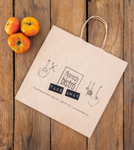 Bolsas papel asas take away 32x32x20