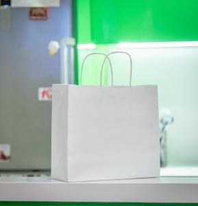 Bolsas de papel blanco take away 27x26x14