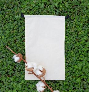 Sacos de algodón orgánico con cierre por dos lados 150 g 20x33. Fabricados por mujeres en riesgo de exclusión social