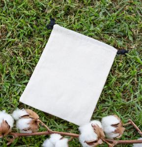 Sacos de algodón orgánico con cierre por dos lados 150 g 15x20. Fabricados por mujeres en riesgo de exclusión social
