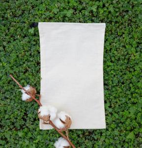 Sacos de algodón orgánico con cierre por un lado 150 g 20x33. Fabricados por mujeres en riesgo de exclusión social