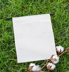 Sacos de algodón orgánico con cierre por dos lados 150 g 25x30. Fabricados por mujeres en riesgo de exclusión social