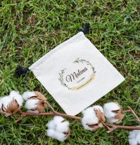 Sacos de algodón orgánico para regalos de comunión 150 g 16x16