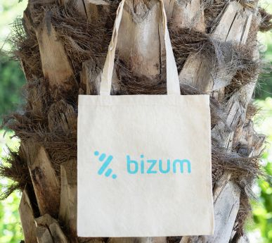 Bolsas de algodón orgánico con el logo de Bizum