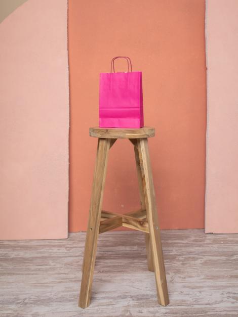 Bolsa de papel fucsia