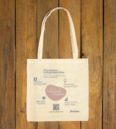 Bolsa de algodón orgánico  con logo 38x42