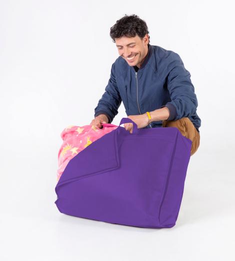 Bolsa para guardar edredón de color morado 55x45x15