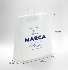 Bolsas de papel blanco baratas 46x49x16