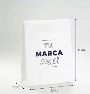 Bolsas de papel blanco baratas 32x41x12