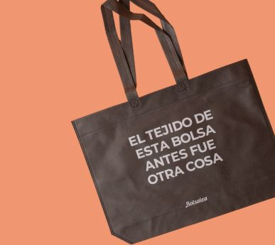 Bolsas de tela con asas largas impresas